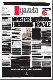 Blacked out newspaper stories