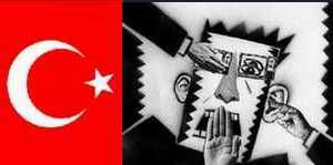 Gagged Turkish protestor